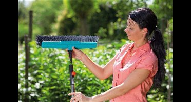 GARDENA Combisysteem - straatbezem met schraper - werkbreedte 45 cm - aanbevolen steellengte 130/150 cm