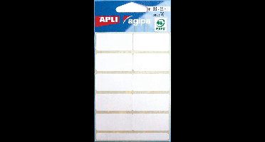 Agipa witte etiketten in etui ft 19 x 38 mm (b x h), 70 stuks, 10 per blad