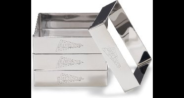 Patisse Flan-ringen Set 8 Cm Rvs Zilver 4-delig