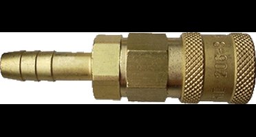 HASM gasslangkoppeling, messing, female, v/gasslang 8mm inw.