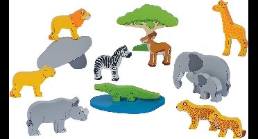 Houten Dierenset Afrika, 14dlg.