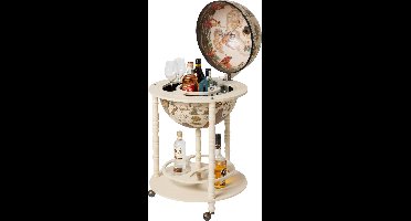 Brulo - Wereldbol - Globebar - Hout - Wit- vespucci wit L - 42 cm diameter