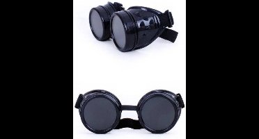 PartyXplosion - Bril - Steampunk - Verkleedaccessoire - Zwart