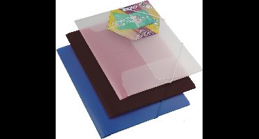 EXXO-HFP #51568 - A3 Elastomap met 3 Kleppen - Opaak Polyprop - Zwart - 1 stuks