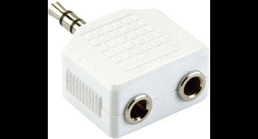Benza Kabel - Hoofdtelefoon Splitter, Verdeel Adapter plug van 1x 3,5 mm naar 2x 3,5 mm Jack (wit)