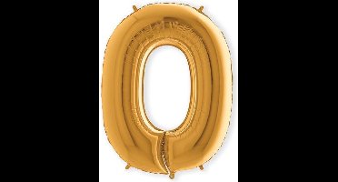 Folieballon - cijfer - 0 - goud - (100cm)