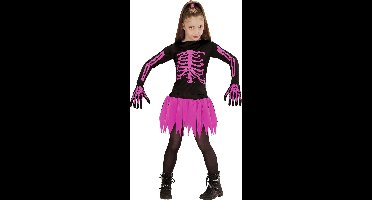 "Verkleedkostuum Skelet roze voor meisjes Halloween  - Kinderkostuums - 128-140"