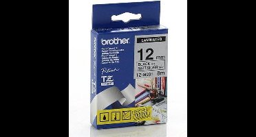Brother Matt Laminated Labelling Tape - 12mm, Black/Silver