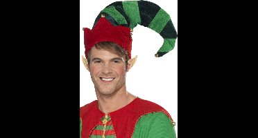 Generik Elfenmuts met belletjes - Fluweelachtig verkleedhoofddeksel voor volwassenen