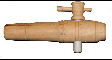 Houten Kraan voor regenton, Eiken, groot model, aansluitdiameter 36mm