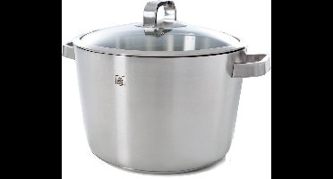 BK Conical Glas RVS Soeppan - Ø 24 cm - Glazen deksel - PFAS-vrij - Inductie - Zilver