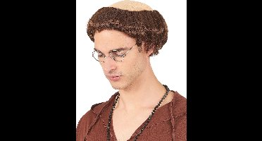 Vegaoo - Bruine monnikspruik voor heren - Bruin - One Size