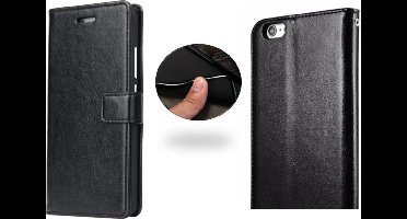 Hoesje geschikt voor Apple iPhone 6s / 6 - Kunstleren Portemonnee Hoesje Zwart - Kunstlederen Wallet Case TPU - Book Case - Flip Cover - Klap - 360 beschermend Telefoonhoesje