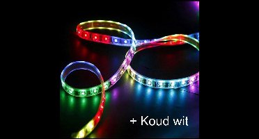 5 Meter Slimme ledstrip - RGB + Koud wit + ontvanger