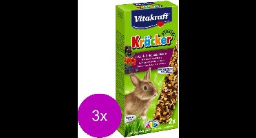 Vitakraft Konijn Kracker - Konijnensnack - 3 x Bosbessen