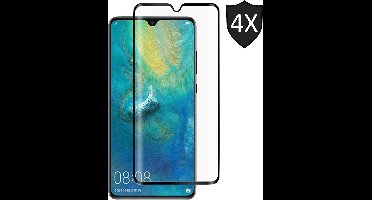 4x Screenprotector geschikt voor Huawei Mate 20 | Full Screen Cover Volledig Beeld | Tempered Glass - van iCall