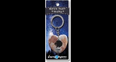 Marmer sleutelhanger hart - leeuw