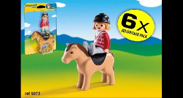 6 x PLAYMOBIL 123 Ruiter met paard - 6973PLAYMOBIL 123 Ruiter met paard - 6973