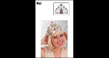 6x Tiara verstelbaar zilver