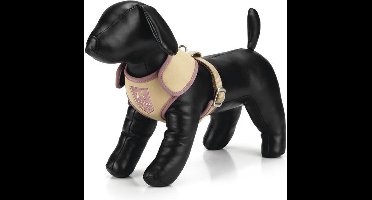 Polyester borsttuig Gooddog. Beige, verstelbaar.