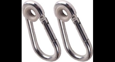 Karabijnhaak met Kunststof Ring - Set van 2 stuks