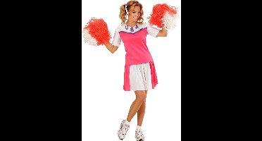 Cheerleader pakje dames roze/wit - Maatkeuze: Maat S