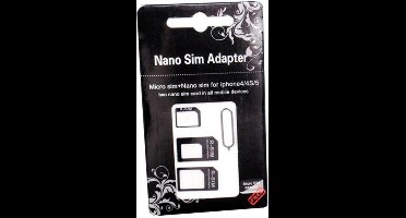 MW Nano en Micro Sim Adapter Set (3 in 1) Zwart