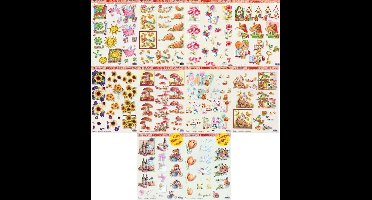 10x 3DA4 Knipvellen - Voor elk wat wils - Maak prachtige kaarten en scrapbook