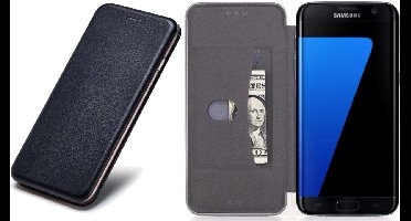 Hoesje geschikt voor Samsung Galaxy S7 Edge - Book Case Kunstleer ThinShield Zwart