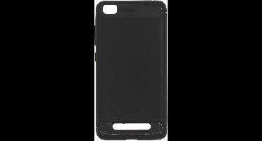 Shop4 - Geschikt voor Xiaomi Redmi 4A Hoesje - Zachte Back Case Brushed Carbon Zwart