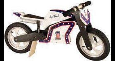 Kiddimoto Superbike - Houten Loopmotor Evel Knievel official