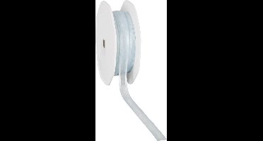 Satin edge Organzalint Licht Blauw - 10 mm / 25 mtr.