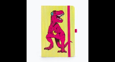 Mustard Desktop Notitieboekje - A5-formaat - 180 Pagina's - T-Rex - Magenta
