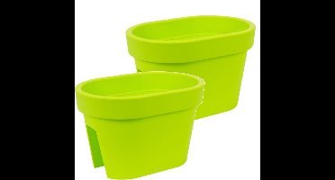 Bloembak Balkonbak Lofly Railing 27x40x25cm LIME Prosperplast / 2 STUKS ! /