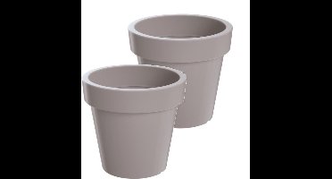 Bloempot Buiten Rond Lofly 20cm TAUPE Prosperplast / 2 STUKS ! /