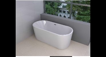 Libero vrijstaand ligbad 178 x 80 cm acryl glans wit met waste wit glans