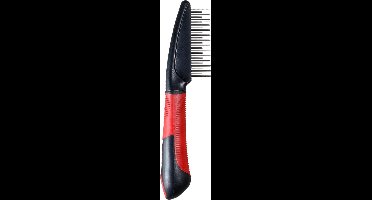 Flamingo - Kam met Handvat Kort/Lang - Rood - 24 x 9 x 2.5 cm