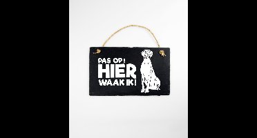 Paper Dreams Waakbord Deense Dog 15 X 25 Cm Leisteen Zwart