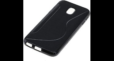 TPU Case Hoesje Samsung Galaxy J3 2017 SM-J330 Zwart S-Curve
