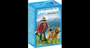 Hulpverlener met reddingshond / Sauveteur de montagne avec chien