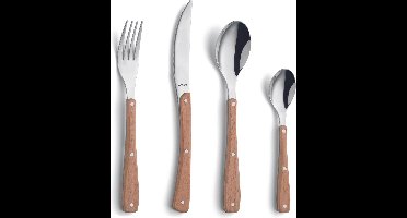 Amefa Zephyr wood - 16-delige bestekset - beukenhout-4 persoons