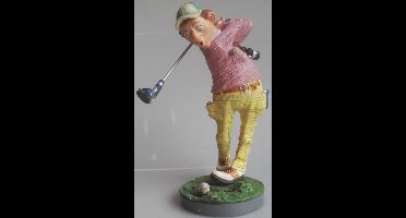 Golfer - polyresin – beroepen – sport - beeldje – Profisti – 9x14x22 cm - relatiegeschenk - golfen