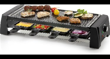 DOMO DO9189G Gourmetset - Steengrill - Raclette - 8 Personen - Verwisselbare platen - PFAS-vrij - 1200W