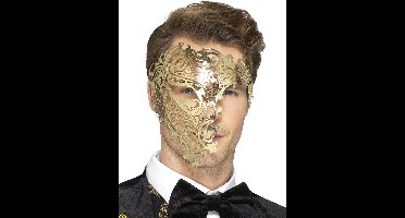 Goudkleurig half masker voor volwassenen - Verkleedmasker
