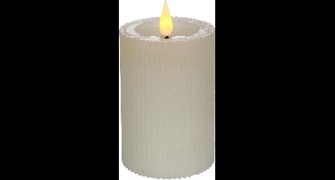 Ideas 4 Seasons - LED pilaarkaars groot - Crème - Ø 7 cm x 10 cm
