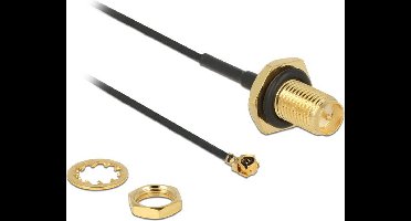 Antennekabel RP-SMA Jack Bulkhead naar I-Pex Inc., MHF® I Plug 1.13 10 cm Draadlengte 9 mm Splashbestendig