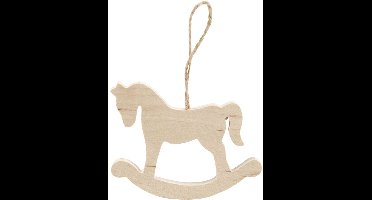 CC Houten Ornament Hobbelpaard 8 cm