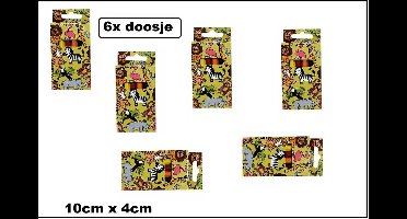 6x Dieren Set Kleurpotloden 6-delig in doosje - Jungle - Horeca kleuren potlood tekenen restaurant uitdeel