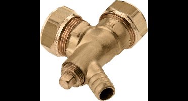 Bonfix messing knelknie met aftap 15mm