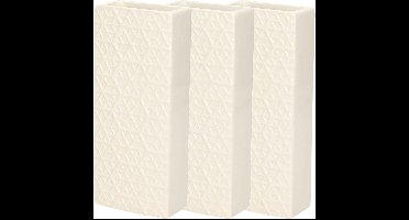 Luchtbevochtigers/waterverdampers radiator - 3x stuks - wit - aardewerk - L7,5 x H17,5